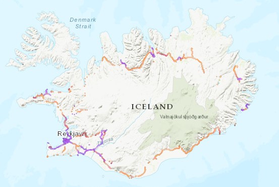 アイスランド通信エリア