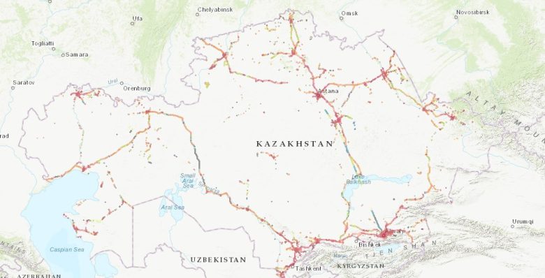 カザフスタン通信エリア