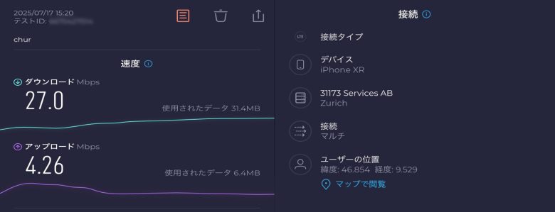 クールの通信速度