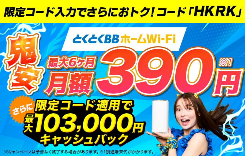GMOとくとくBBホームWiFi_キャッシュバック
