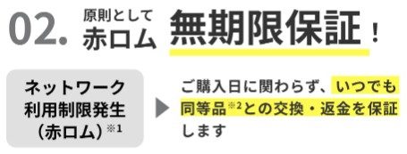 povo認定中古スマホ_赤ロム保証