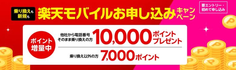 楽天モバイルお申込みキャンペーン_最大10,000ポイント