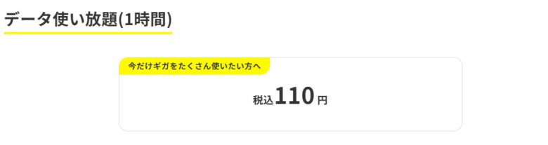 1時間110円パック