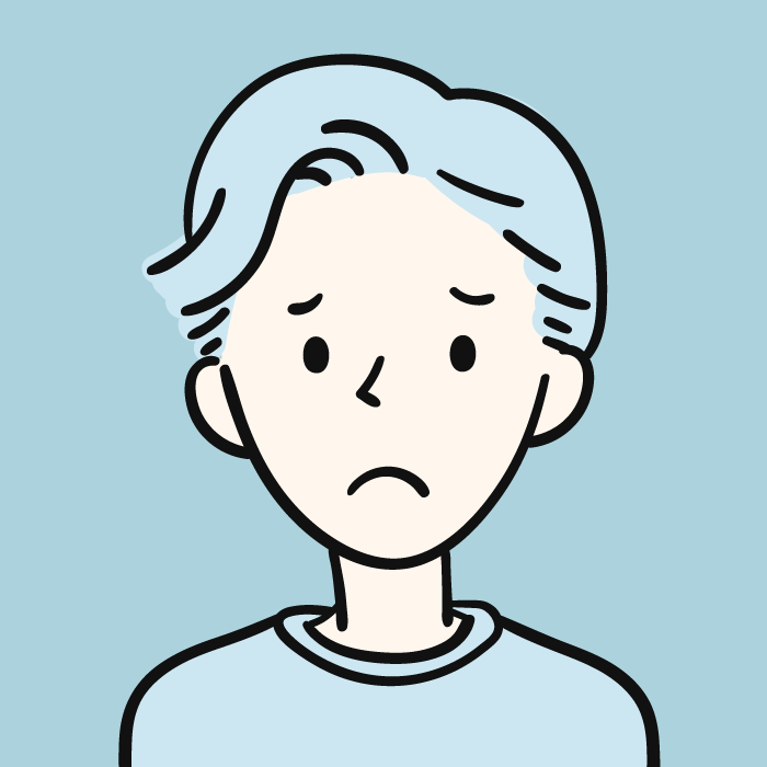 不満そうな男性のアイコン