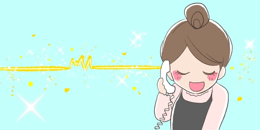 電話をかけている人(光電話のイラスト)