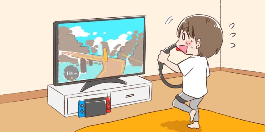 テレビゲームで遊ぶ人のイラスト