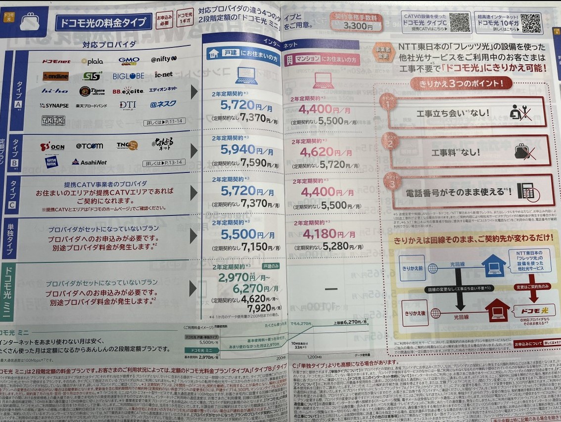 ドコモ光 パンフレット
