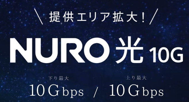 NURO光 10ギガTOPページ画像