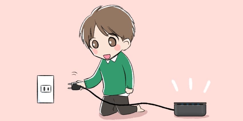 homeでんわをコンセントにさしこむイラスト